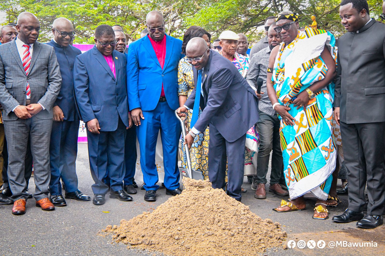 Vice President Bawumia fulfills pledge: cuts sod for the construction of a four-storey, 200-bed hostel for Trinity Theological Seminary